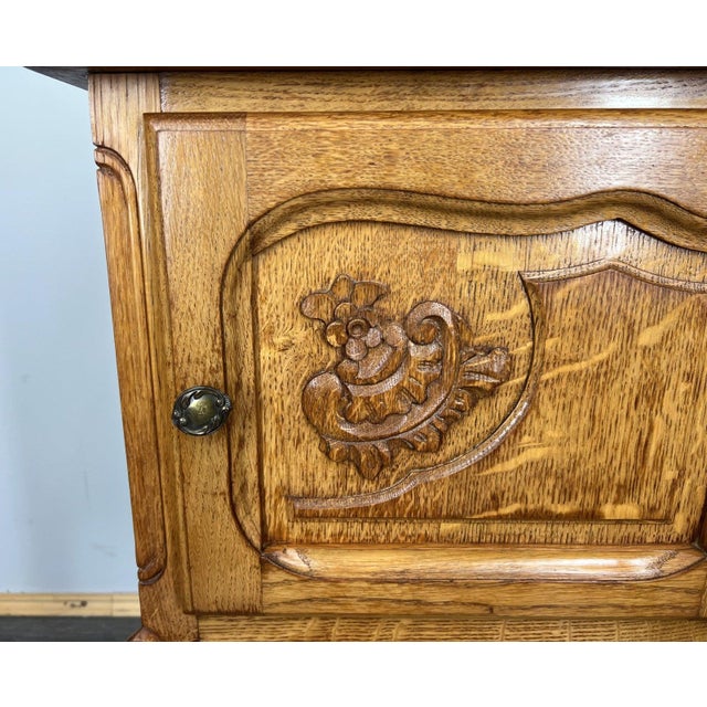 Vintage French Oak Bedside Tables, Set of 2 For Sale - Image 6 of 11