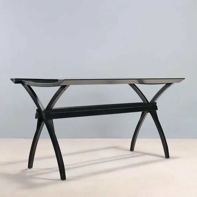 Wood and Glass Desk, 1980s-1990s For Sale - Image 10 of 12