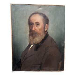 European School Artist, Portrait of a Bearded Man, 19th Century, Oil on Canvas For Sale