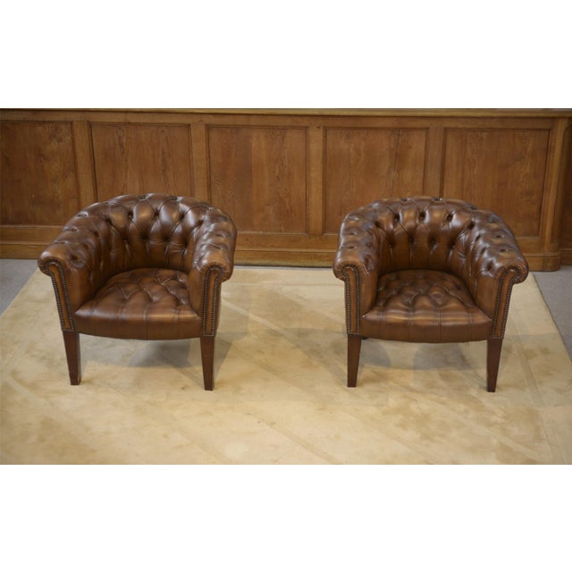 Vintage Leather Club Chairs, 1990s, Set of 2 For Sale - Image 13 of 14