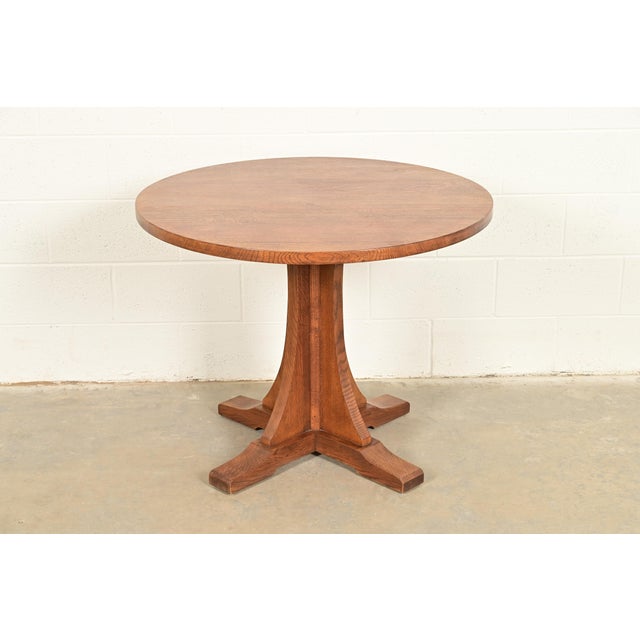Stickley Mission Oak Arts & Crafts Center Table or Breakfast Table For Sale - Image 10 of 10