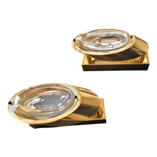 Lens Wall Lights attributed to Oscar Torlasco for Stilkronen, 1960s, Set of 2 For Sale