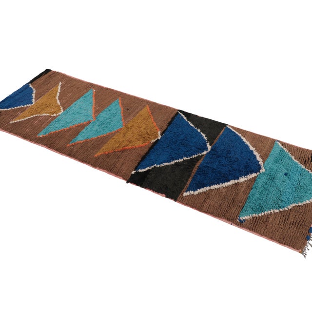 Rug & Kilim Vintage Moroccan Runner Rug in Brown With Chevron Patterns - Rug & Kilim For Sale - Image 4 of 8