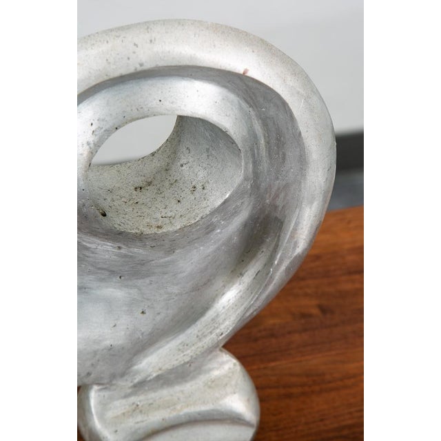 Silver 1970s Mid Century Modern Sculpture Abstract Form Art Aluminum Metal Sculpture MCM For Sale - Image 8 of 12