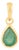 14k Gold Natural Zambian Pear-Cut Emerald Bezel Set Solitaire Pendant For Sale