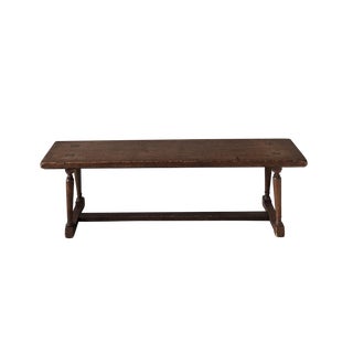 Mid 20th Century Primitive Wooden Bench with Mortise and Tenon Joints For Sale