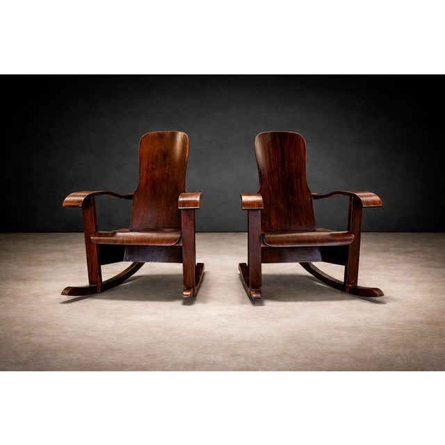 Wood Rocking Chairs in Bentwood, Moveis Cimo, 1950s - Lot 555-578 For Sale - Image 7 of 12