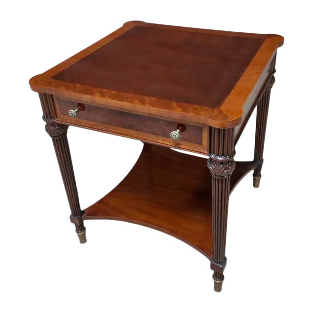 Traditional Square Mahogany End Table For Sale