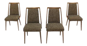 Mid-Century Modern Upholstered Dining Chairs - Set of 4