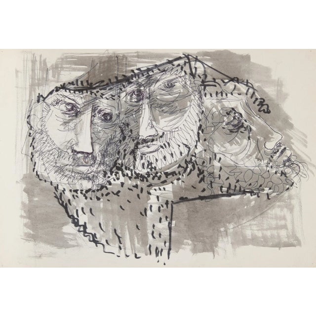 Sketch for Sculpture Chaim Gross Medium: Ink and Watercolor on Paper Year: Not specified Size: 13.5 in. x 19.5 in. (34.29...