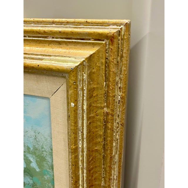 Mid 20th Century Mid 20th Century Large Impressionist Style Tree-Lined Landscape Oil Painting in Gilt Frame – 41.5” X 41.25” For Sale - Image 5 of 17