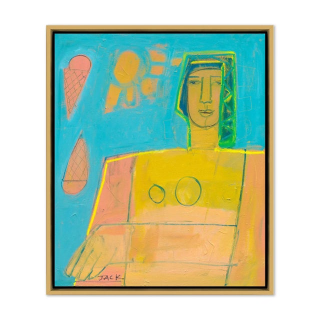 Rebecca Jack Vasiliki by Rebecca Jack in Gold Frame, Medium Art Print on Canvas For Sale - Image 4 of 4