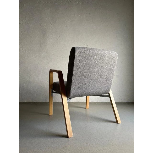 Wood Scandinavian Gray Easy Chair | 1980s For Sale - Image 7 of 12