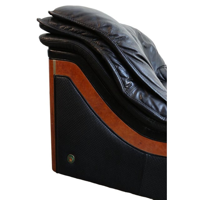 Vintage Two-Seater Sofa in Black Leather by Paolo Gucci for Formitalia, Italy, 1991 For Sale - Image 18 of 18