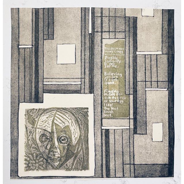 Selma Cohen Bluestein (1914-1985) mixed media multiple plate etching with embossing, aquatint and collagraph. The portrait...