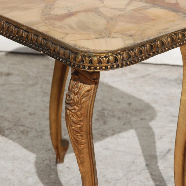 Tan 1960s Hollywood Regency Agate Side Tables - a Pair For Sale - Image 8 of 9