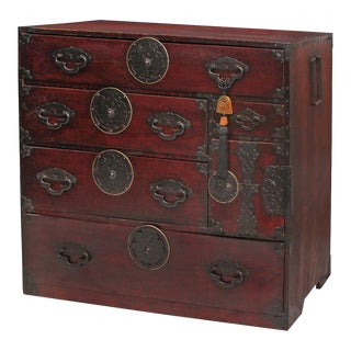 Antique Japanese Meiji Period in Sendai Isho-Dansu Style Tansu Clothing Chest, 19th C For Sale