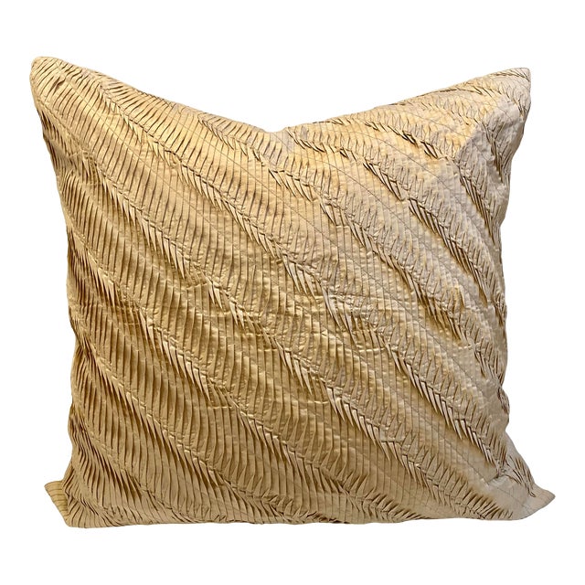 Modern Pleated Tuck Silk Euro Sham For Sale