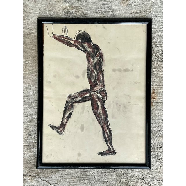 Framed Figurative Drawing on Paper For Sale - Image 10 of 14