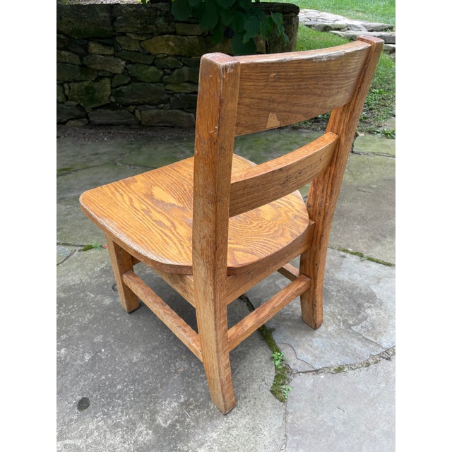 Vintage Oak Childs School Chair 1950's For Sale - Image 10 of 12