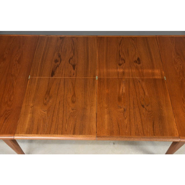 Mid 20th Century Danish Modern Teak Butterfly Leaf Dining Table For Sale - Image 4 of 13