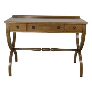 Vintage Regency Style Console Table, Writing Desk or Vanity With Curule Base For Sale