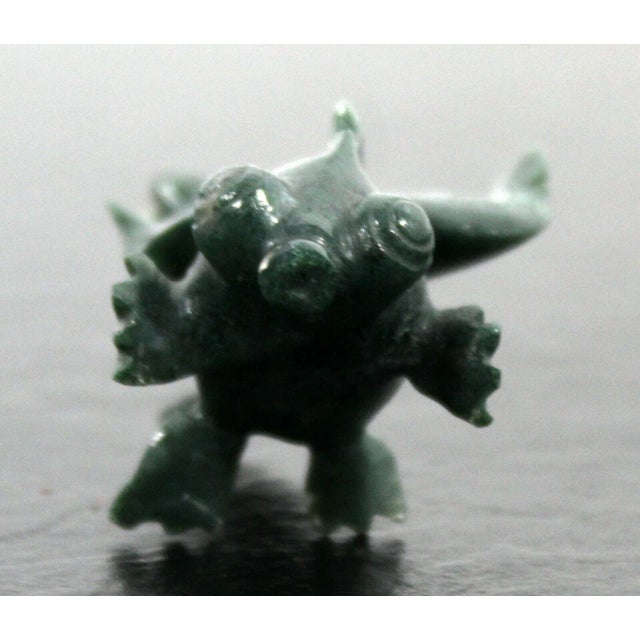 For your consideration is a stunning and small, carved table sculpture of a Koi fish, made of Nephrite Jade. In excellent...