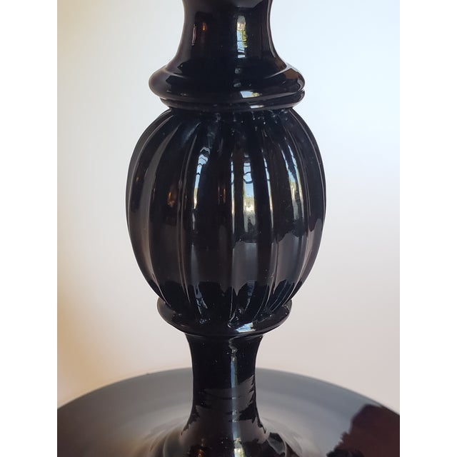 Vintage Murano Glass Amethyst Tazza Compote Bowl Attr Salviati For Sale - Image 12 of 18