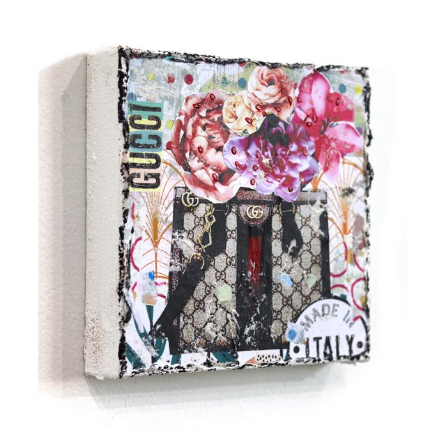 Textile Gucci Glam - Abstract Colorful Textural Luxury Inspired Collage Original Artwork by Marion Duschletta For Sale - Image 7 of 10