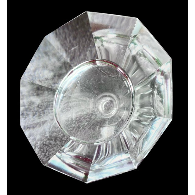 Heinrich & Co. Czechoslovakian Art Deco Paneled Crystal Perfume Bottle Frosted Crystal Stoppe For Sale - Image 4 of 13