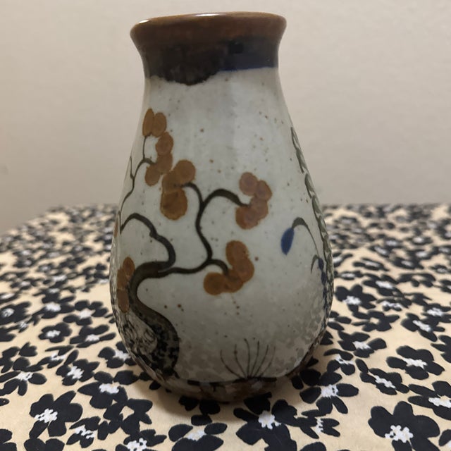 1980s Mexican Pottery Bud Vase Blue Bird For Sale - Image 10 of 10