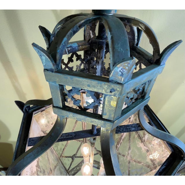 Exquisite Tuscan Style Brass Hanging Lantern - A Timeless Piece Art For Sale In Miami - Image 6 of 18
