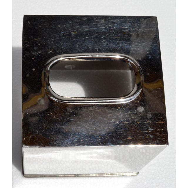 1970s Bohemian Handmade Polished Stainless Steel Over Brass Tissue Box Cover India For Sale - Image 9 of 14