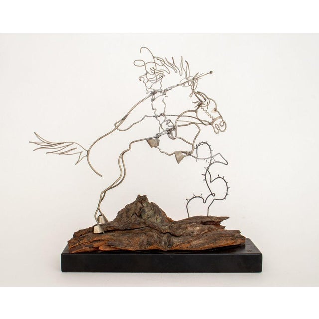 American Ted Weidhaas "t.n.t." Cowboy Wire Sculpture For Sale - Image 3 of 8