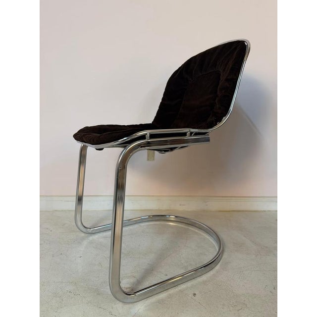 Cantilever Chair in Chrome with Brown Upholstery by Gastone Rinaldi For Sale - Image 11 of 11