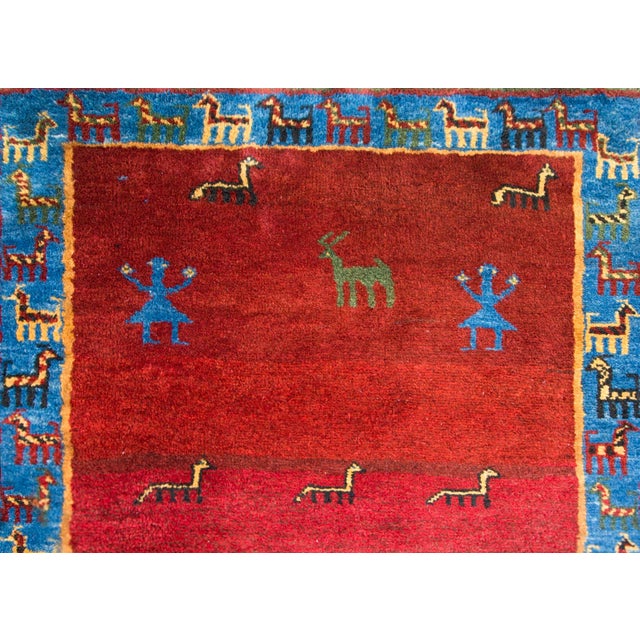 Mid 20th Century Vintage Gabbeh Rug For Sale - Image 5 of 13