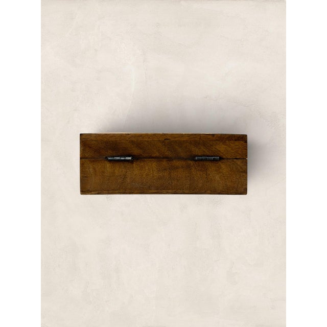 Vintage English Handcrafted Wooden Jewelry Box With Celtic Knot Carving For Sale - Image 9 of 10