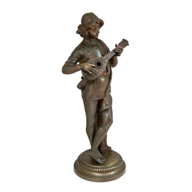 After Paul Dubois (French, 1829-1905) "Le Chanteur Florentin" [The Florentine Singer] Patinated Bronze Sculpture, the...