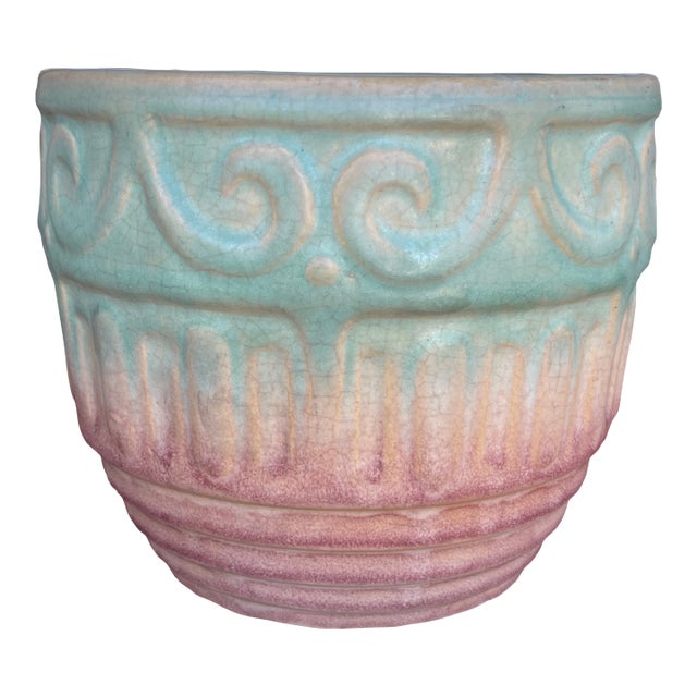 Art Nouveau 1920s Nelson McCoy Matte Glaze Art Pottery Planter For Sale