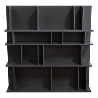 BoConcept Como System Lacquered Charcoal Gray Contemporary Shelving Unit For Sale