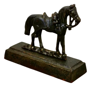 Cast Iron Saddled Horse Door Stop