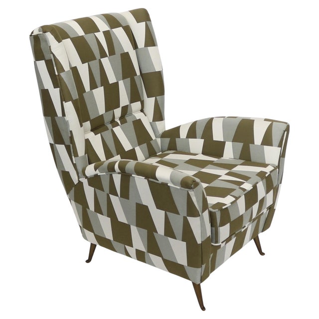 Textile Mid-20th Century Single Italian Modernist Lounge Chair For Sale - Image 7 of 18