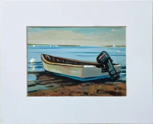 Bayman's Gray Sharpie - 5x7" Painting on Paper in 8x10 White Matte