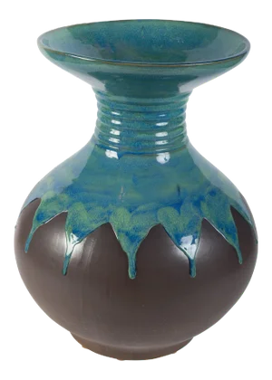 Large Modernist Aqua Pottery Vase