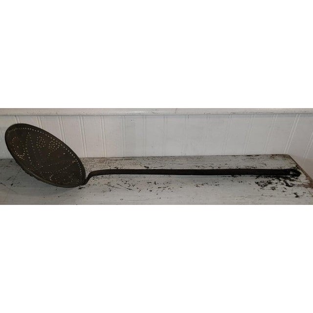 19thc Brass Skimming Ladle or Chest Nut Roaster For Sale - Image 4 of 8