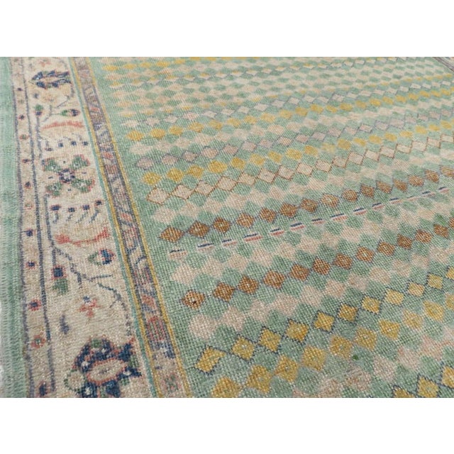 Mid 20th Century Mid Century Green Turkish Deo Gallery Rug - 4'7" x 11'7" For Sale - Image 5 of 7