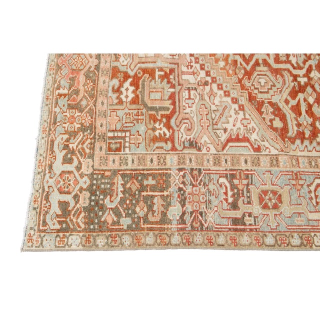 1920s Vintage Persian Heriz Wool Rug For Sale - Image 5 of 13