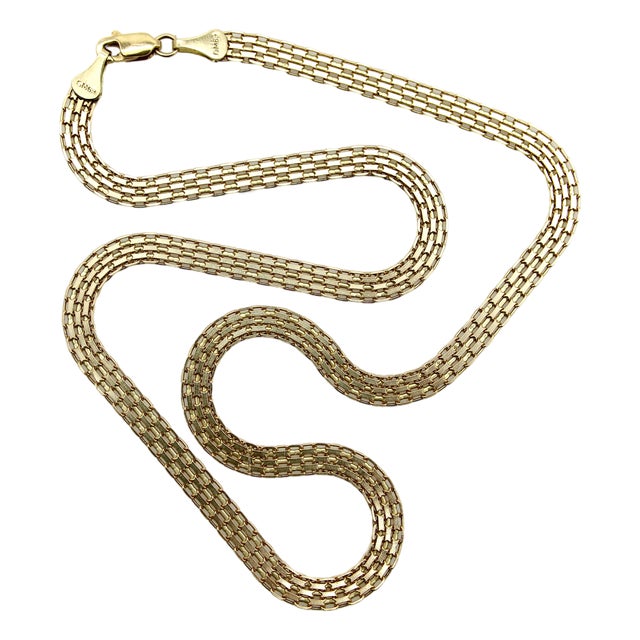 Vintage 10k Gold Bismark Chain Necklace For Sale