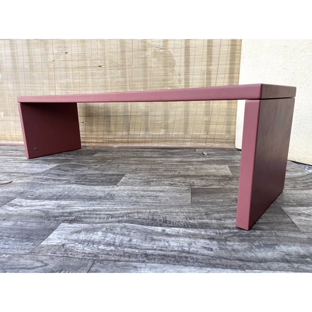 Post Modern Lacquered Raspberry Accent Bench by B&b Italia. Circa 1990s For Sale - Image 12 of 18