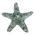 Vintage Pier 1 Imports Large Blue Green Recycled Glass Starfish Paperweight 8.75” Wide X 1.75” Tall For Sale